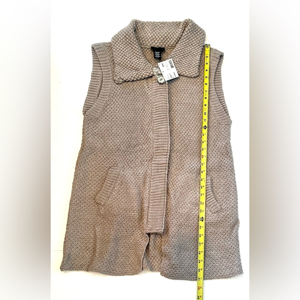 Apostrophe Misses Oatmeal Snap Button Sweater Dress Cardigan Size XL NWT - Picture 8 of 11